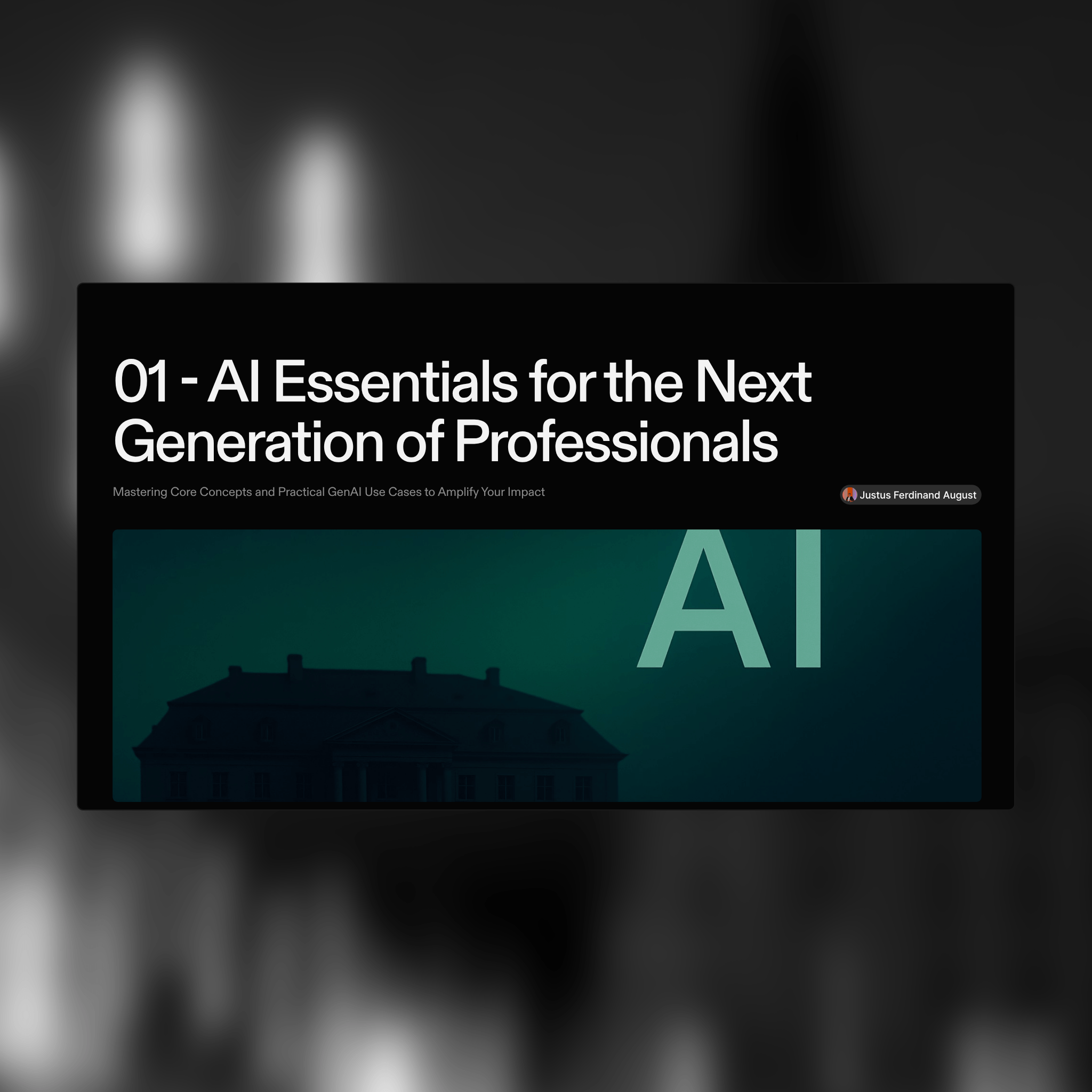 Preview slides from the AI essentials workshop deck